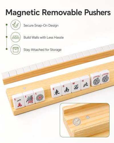 Set de 4 soportes de madera para Mahjong con imanes miniatura 4
