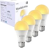 Wyze Lifestyle Bulb White, 800LM A19 Tunable-White Wi-Fi Smart Light Bulb, Compatible with Alexa and Google Assistant, 2.4GHz, No Hub Required, 2700K - 6500K, Dimmable, 90+CRI, Timer & Group, 4-Pack