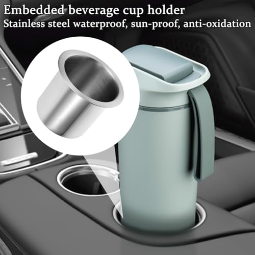 Portavasos para auto en acero inoxidable, 2 piezas miniatura 4