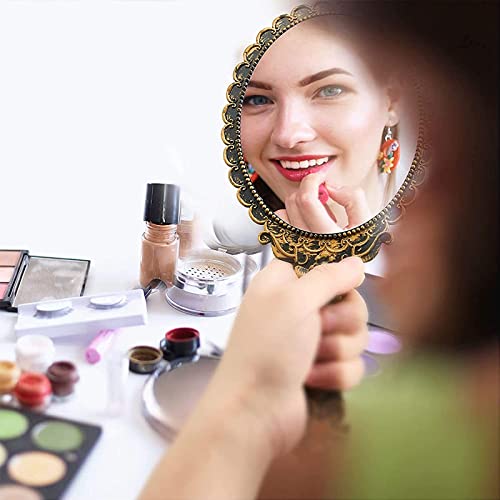 2 Pezzi Specchio a Mano Floreale Vintage, Specchio...