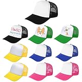 Outink 10 Pack Kids Trucker Hats Boys Girls Colorful Baseball Hats Adjustable Sublimation Blank Mesh Plain Baseball Caps (10Pack-Multicolor 2)