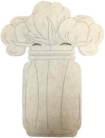 Cotton Jar Wood Cutout, Paintable Unfinished Shape, Door Hanger 12''