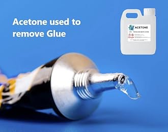 Acetone - Nail Varnish Remover- Solvent & Degreaser - 1Litre - 1000ml (1L Jerrycan x 4)