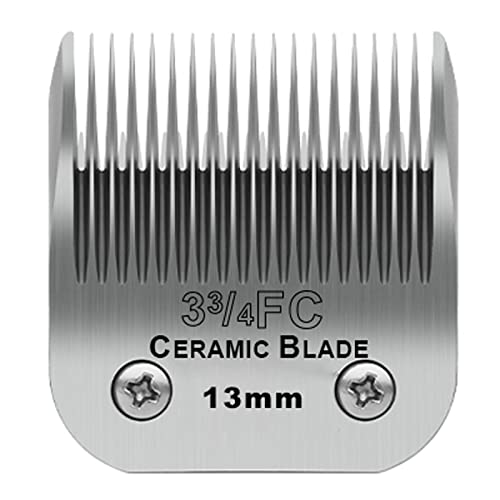 Image of 3-3 /4FC Detachable Dog Blades Compatible with Andis /Oster A5 Grooming | Compatible with wahl km10 dog clipper,Cut Length 1 /2 inch(13mm),Made of Ceramic Blade & Stainless Steel Blade