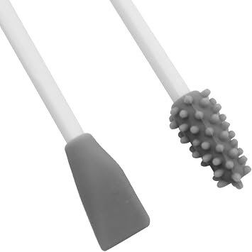 2 Pcs Reusable Cotton Swabs Washable Portable Silicone Swab Double Tipped Silicone Cotton Buds for Makeup Ear Cleaning Beauty(Black+Grey )
