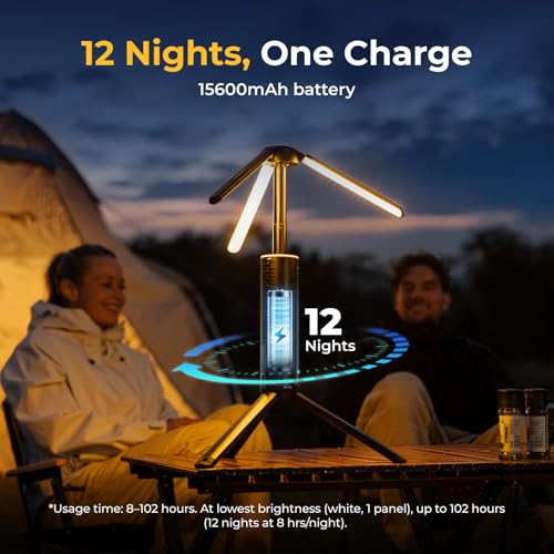 Lampe de camping télescopique BougeRV 15600 mAh rechargeable noir - 2