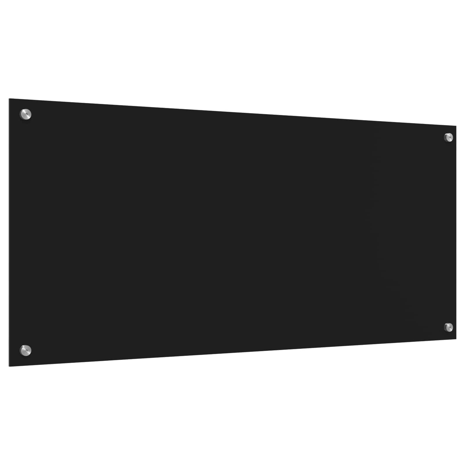 Crédence de Cuisine Noir 110x50 cm Verre Trempé pour Mur