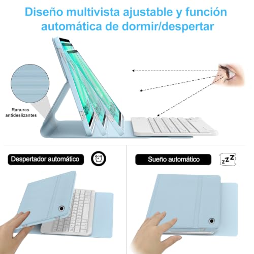 Funda teclado para Samsung Galaxy Tab A11 Plus 2025 QWERTY español Ñ Bluetooth A9+ 5