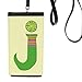 J Alphabet Orange Fruit Cute Pattern Phone Wallet Purse Hanging Mobile Pouch Black Pocket