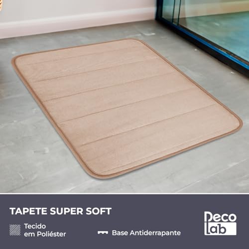 Decolab Kit 2 Tapetes Banheiro Super Soft (Bege-escuro)
