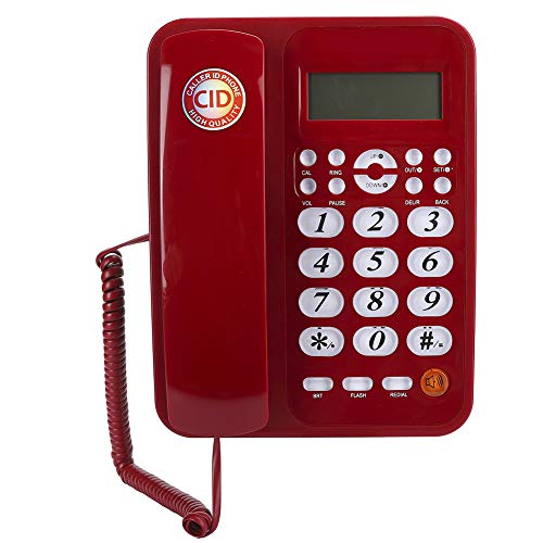 Teléfono alámbrico con pantalla LCD y volumen ajustable miniatura 1