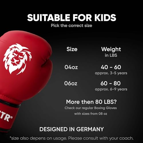 FIGHTR® Kids Boxing Gloves and More Stability | Junior Boys and Girls | Boxing, MMA, Muay Thai, Kickboxing & Martial Arts 04 06 oz | incl. Carry Bag - Thumbnail 2