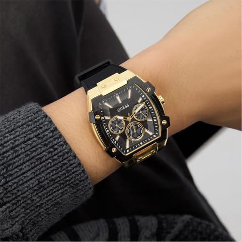 Image of GUESS Black Rectangle Dial Analog Men's Watch - GW0956G2