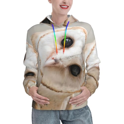 Sweat à capuche femme imprimé hibou EdWal, le pull idéal pour vos moments de détente cosy