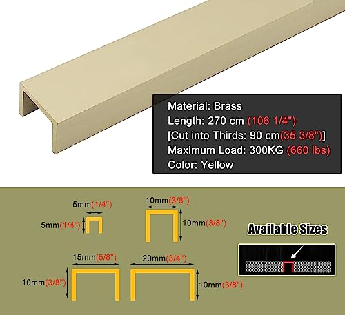 Perfil decorativo de latón resistente para junta de suelo noble 5