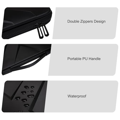 MOSISO Hard Shell Laptop Sleeve Shoulder Bag, 15.6 inch Computer Bag Compatible with MacBook, HP, Dell, Lenovo, Asus, Notebook, 16 inch Symmetric Geometric Waterproof EVA Carrying Case, Black4