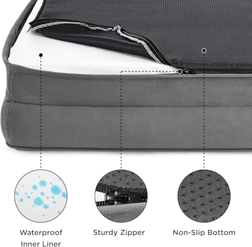 Image of Cutepups Orthopedic Dog Bed Comfortable Dog Mattress for Sleeping, Washable pet Bed for Dogs (Only Grey, L)