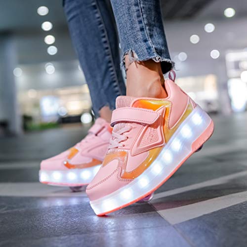 Image of HHSTS Kids Shoes - New Upgraded with Wheels LED Light Color Shoes Shiny Roller Skates Skate Shoes Simple Kids Gifts Boys Girls The Best Gift for Party Birthday Christmas Day