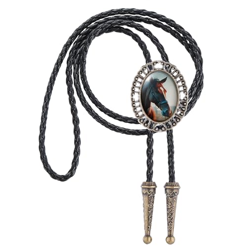 Image of Jeilwiy Bolo Tie for Men Western Cowboy Gothic Bolo Tie Necklace Halloween
