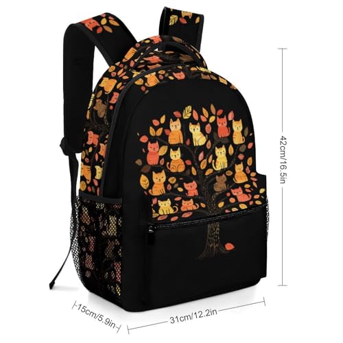 Cats Tree Funny Backpack Casual Daypack Lightweight Shoulders Bag for Men Women Cute Print2