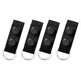 Ksheria Tactical Belt Keepers with Metal Ring, Heavy Duty Nylon Belt Loop Suspenders & Connectors for Police Security Equipment, Black (4-Pack)