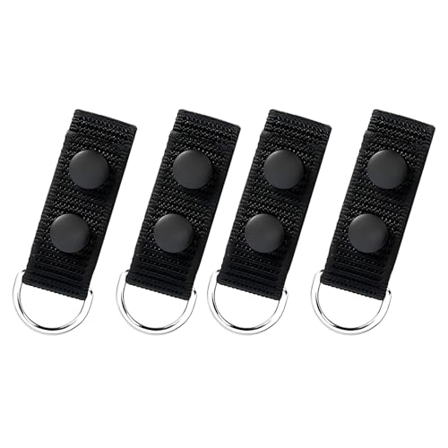 Ksheria Duty Belt Keepers with Metal Ring,Nylon Tactical Belt Loop Suspenders,Tool Belt Connectors,Security Tactical Belt Loop for Police Equipment Accessories, Black-4 Pack