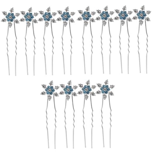 Pince chignon design flocon bleu | 36 pièces ornements élégants