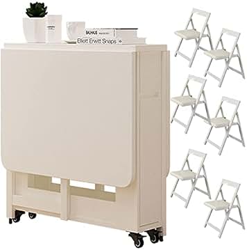 Mesa De Cocina Plegable - Juego De Mesa De Comedor para 4 Con Sillas, Extensible De Madera, para Cocina, Comedor y Sala De Estar - B