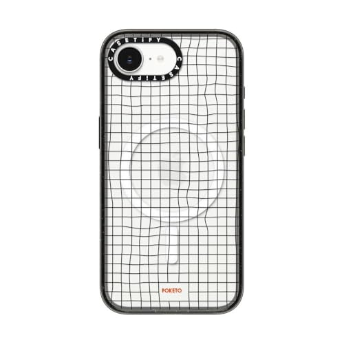 CASETiFY CpNgMagSafeΉ iPhone 16e P[X [MILKi (4x MIL-STD-810G)/2.5m̗NA/CX[dMagSafeΉ] - Wavy Grid by Poketo - u