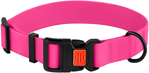 Collardirect Adjustable Dog Collar Colorful Waterproof Pet Collars For Small Medium Large Dogs Puppy Pink Black Blue Mint Green Orange (Neck Fit 14"-18", Pink) #TOP6