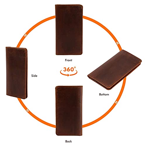 Jajmo Legacy Long Wallet For Men, Top Grain Leather Checkbook Cover, Western Rodeo Wallets For Men, Long Bifold Wallet With 11 Compartments #TOP3