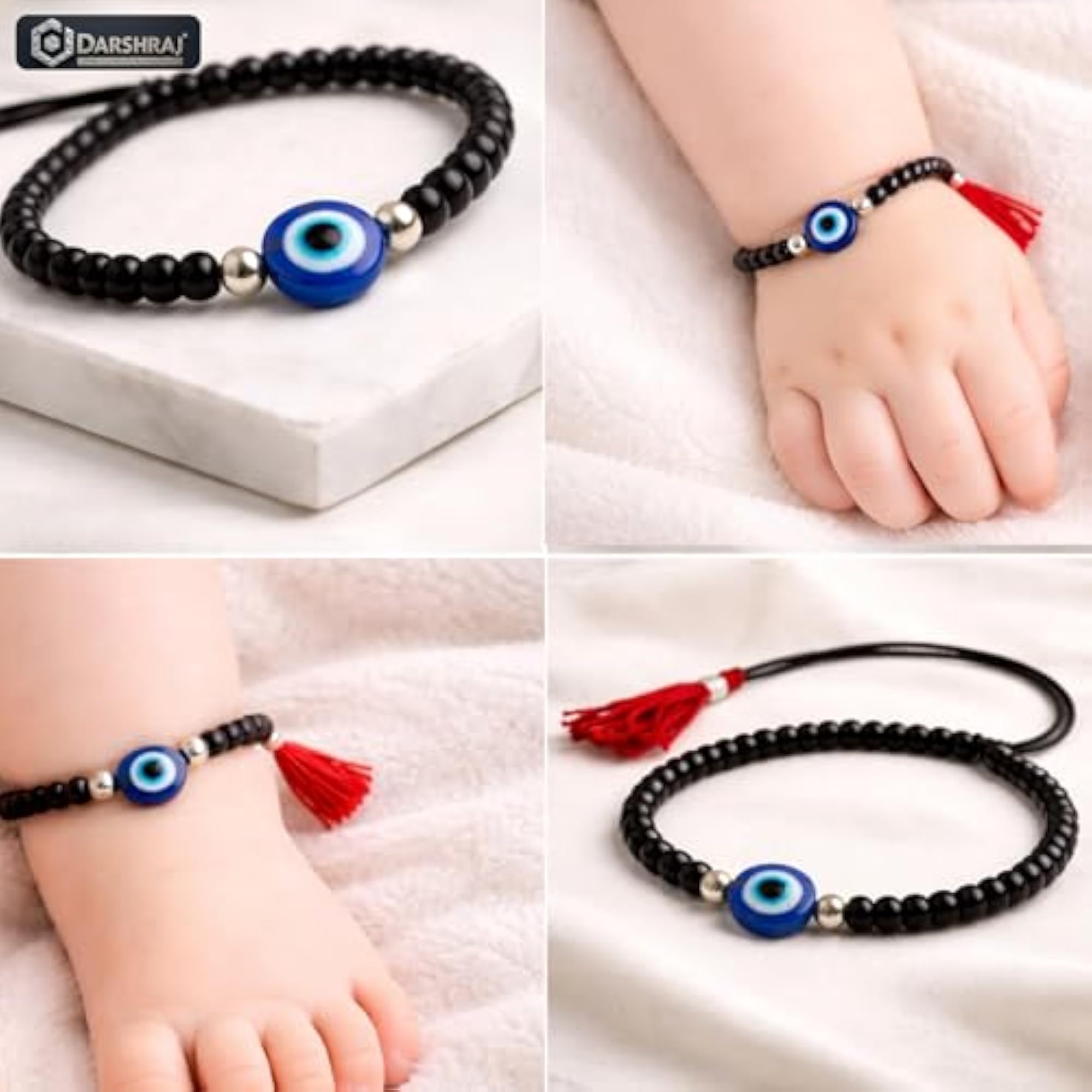 925 Sterling Silver Baby Nazariya Bracelet with Evil Eye
