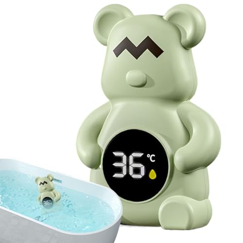 Fierudeng Termómetro de baño para bebé, monitor de temperatura de seguridad para bebés, juguete de baño en forma de oso para piscina, lago, hogar, hotel, spa