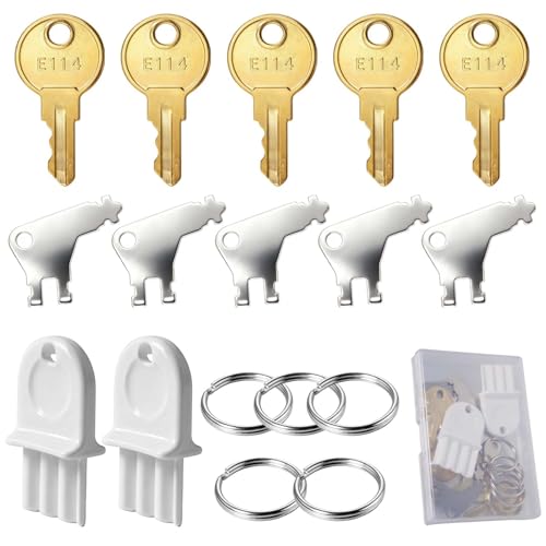 LEONTOOL 17-teiliges Papierhandtuchspender-Schlüssel mit Metallringen, Universal-Toilettenpapierspender, Schlüssel-Set, Ersatzschlüssel, kompatibel mit Georgia Pacific, E114 Papierhandtuchspender und