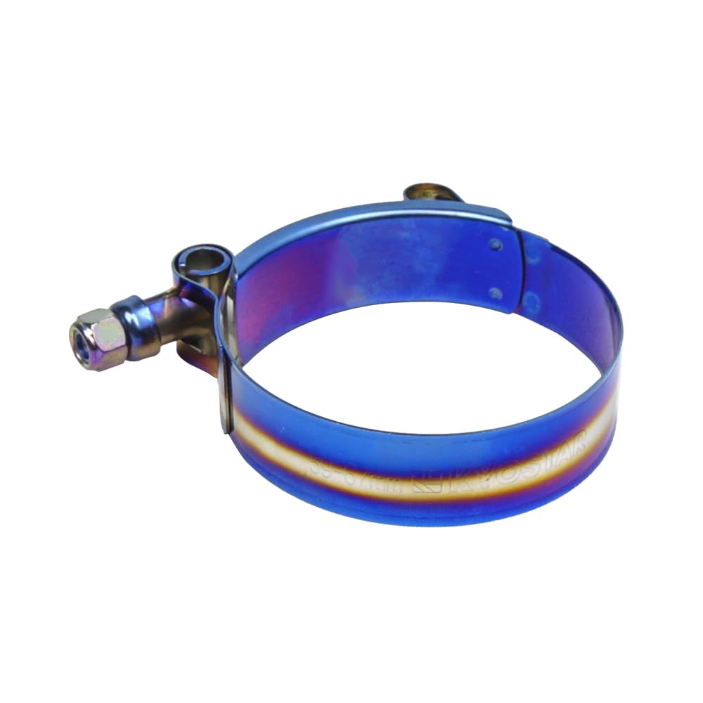 Kyostar 2.25" T-Bolt Hose Clamp Adjustable Stainless Steel Titanium Blue Clamp Diameter Ranger for 2.25 inch(59-67mm) - Image 4