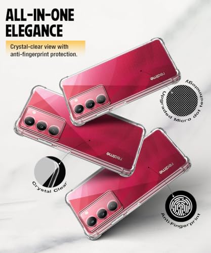 Image of WOW IMAGINE Clear Back Cover Case for Realme 14x 5G | Realme Narzo 80x | Realme P3x | Shockproof Soft TPU Case | Cushioned Edges for Ultimate Protection Back Cover Case - Transparent