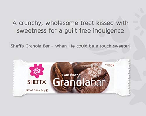 Sheffa Granola Bars Coffee Mocha 0.85 Oz (Pack Of 16) Healthy Crunchy Kind Of Snack Kosher Gluten Free Vegan Low Sodium, Calorie, Carbs for Weight Wacthers Coffee Cereal Breakfast Work Diabetics