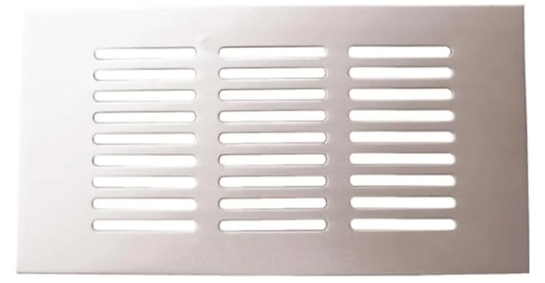 ADISON Aluminum Shutter Grill, 4" x 8", Stainless Steel, Single Unit for Doors and Drawers for Better Look and Ventilation OR CAN BE Used AS Organizer in The Drawer Stainless Steel Jali-image-46