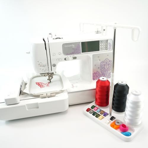 Miniatura 5 de New Brothread Peso Ligero Soporte De Bobina De Hilo De Bordar - 3 Carretes De Hilo Soporte Para Máquinas De Bordar, Coser, Acolchar Y Serger - Cuatro Colores Para La Selección - Blanco