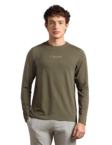 Image of U.S. Polo ASSN. Mens PE006 Supima Cotton Brethable Full Sleeve Lounge T-Shirt