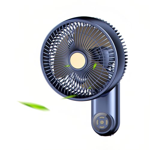 Ventilador de Pared con Mando, 10' Ventilador oscilante de pared, 3 aspas, 3 velocidades, Cabezal Ajustable e Inclinable, para Interior Dormitorio Sal