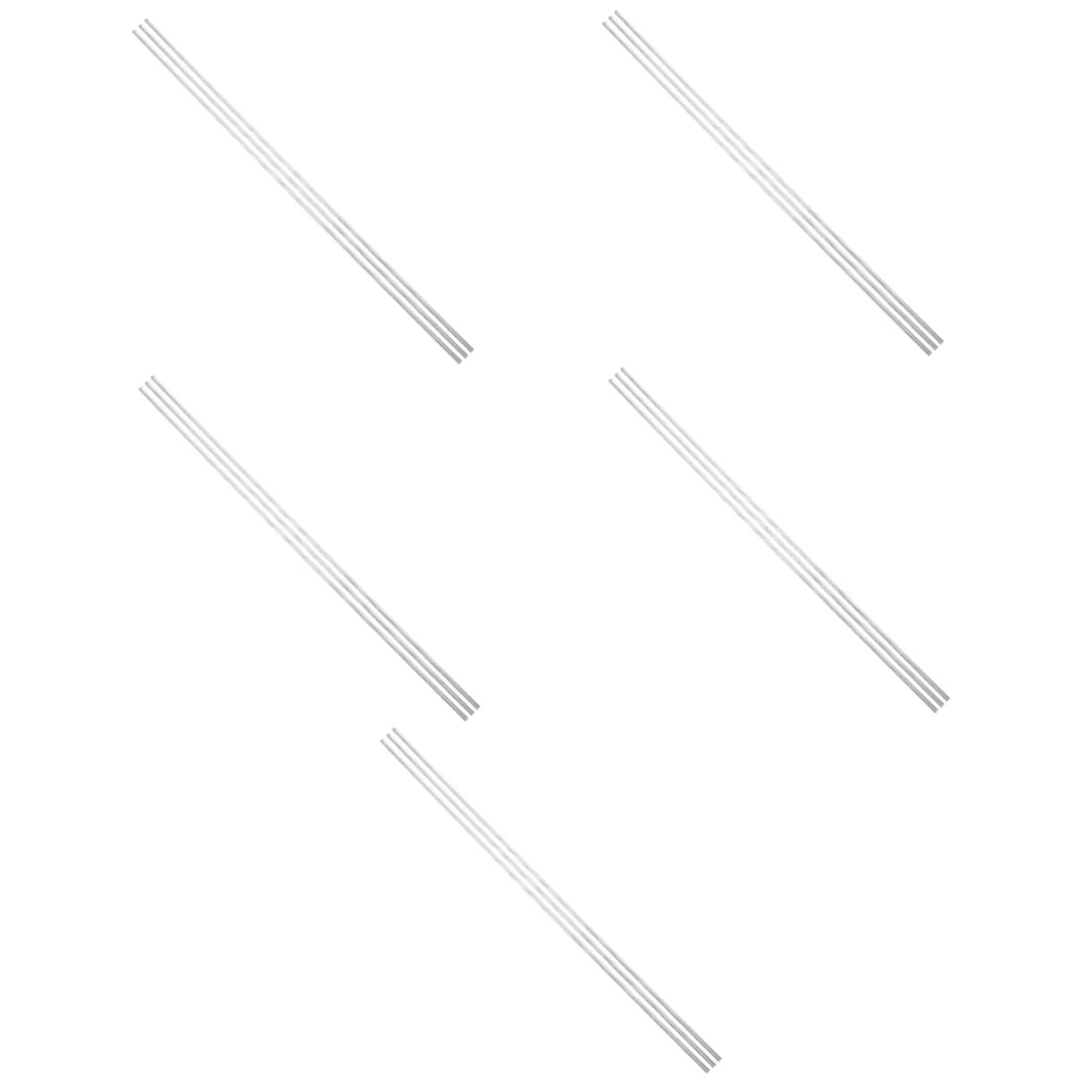 5sets Hollowed Aluminum Rods Lightweight DIY Craft Making Bars Aluminum Material for Home Furnishing and Industry Projects 3pcs*5