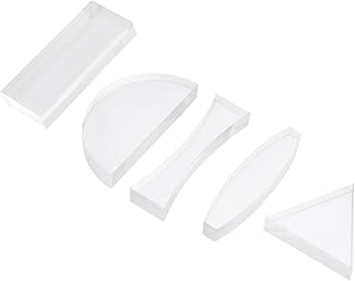 BUGUUYO 5 Peças Lente Óptica Conjunto De Joias De Vidro De Tiro De Plástico Lupas De Joias Lente Côncava Dupla Lente Óptica Acrílica Conjunto De Prisma Óptico Lente Para Ensino De Física