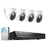 Reolink 12MP Kit Camaras de Vigilancia Exterior con Spotlight, 4X IP PoE Cámaras de Seguridad con HDD de 2TB para Grabación Continua, Visión Nocturna Colorida, Audio bidireccional, RLK8-1200D4-A