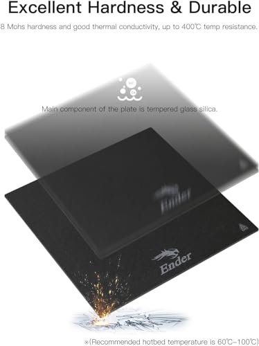 Image of 3 idea Imagine Create Print Creality PEI Glass Build Sheet 235x235x4mm, 3D Printer Surface Sheet for Ender-3 Pro /3S /Ender-3 V2 /Ender-5 /5S /5 Pro