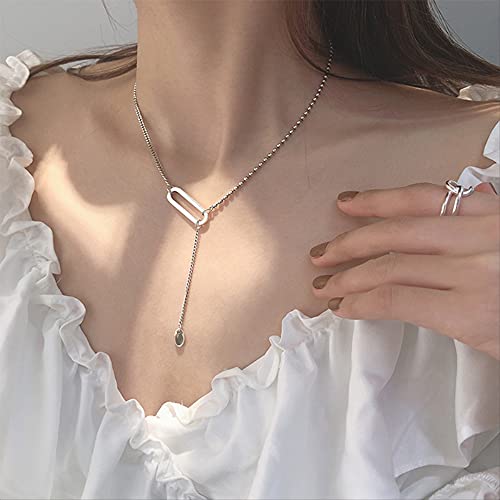 Collier à pampilles géométriques en argent 925 fait main - 3