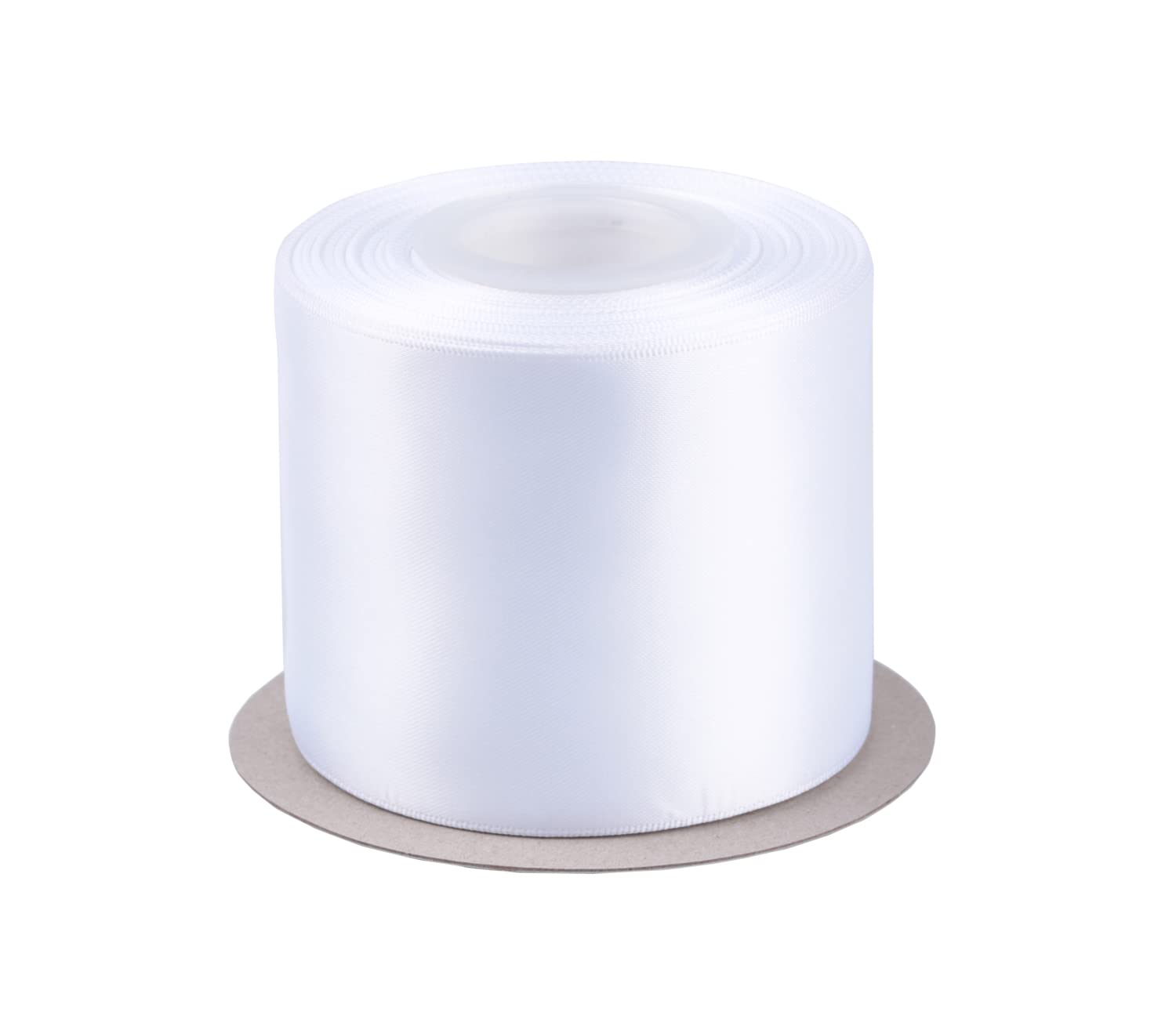Ruban satin blanc 75 mm pour décoration de mariage