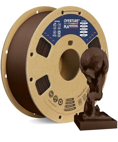 Image of OVERTURE PLA Plus (PLA+) Filament 1.75mm, Stronger & More Durable, Professional Toughness 3D Printer Filament 1kg (2.2lbs), High Precision + /- 0.02mm, Tangle-Free (Chocolate)