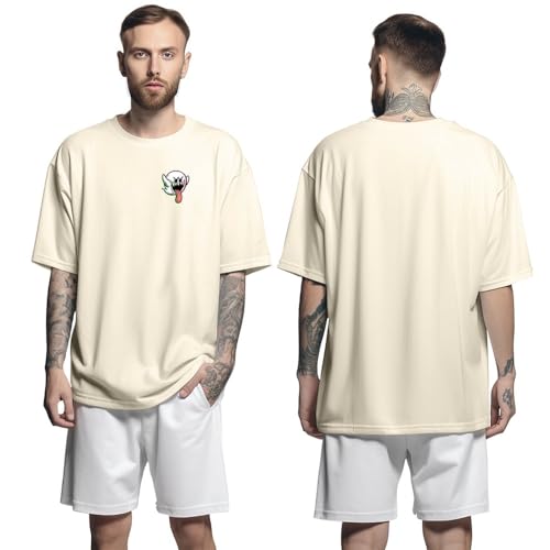 Camisa Camiseta Oversized Streetwar Genuine Grit Masculina Larga 100% Algodão 30.1 Mario Ghost Boo -