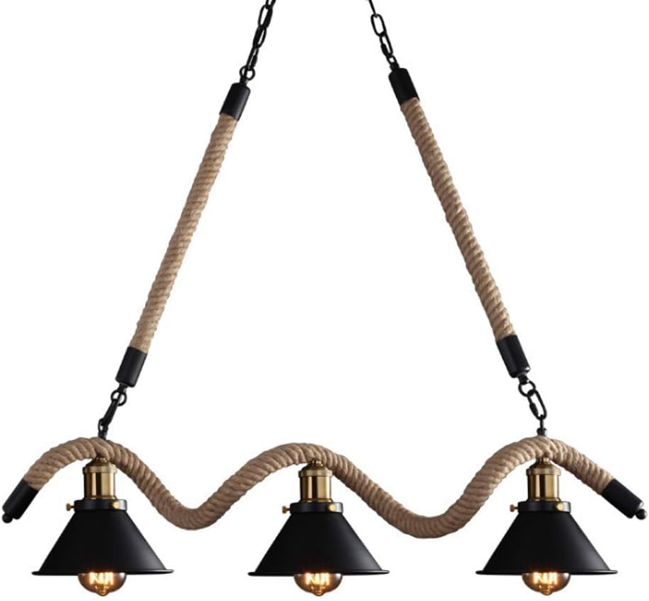 Chandelier industriel 3 lampes suspension E27 pour plafond rétro